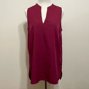 Banana Republic Factory Magenta Plum Sleeveless Work Blouse Size M